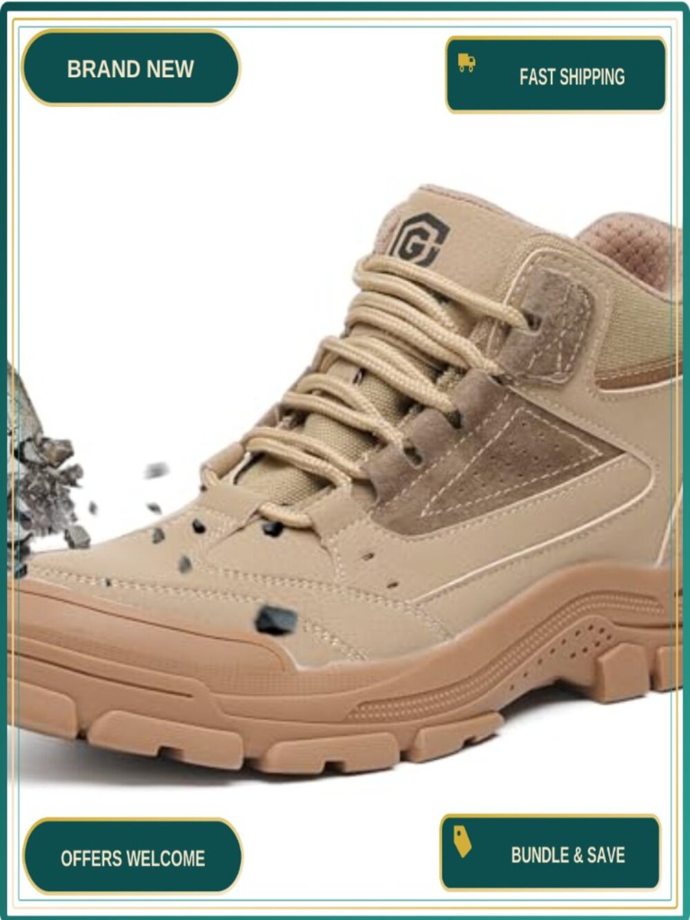 Steel Toe Work Boots for Women Men Indestructible Lightweight Slip Resistant